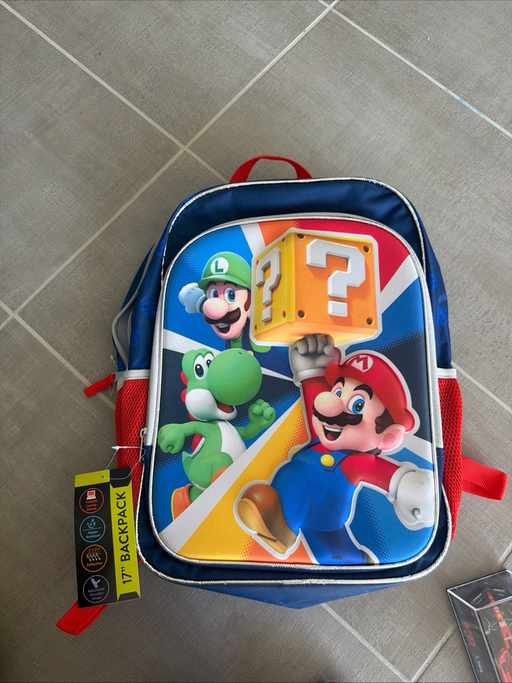 Super Mario Kids Blue & Red Backpack with Mario & Luigi